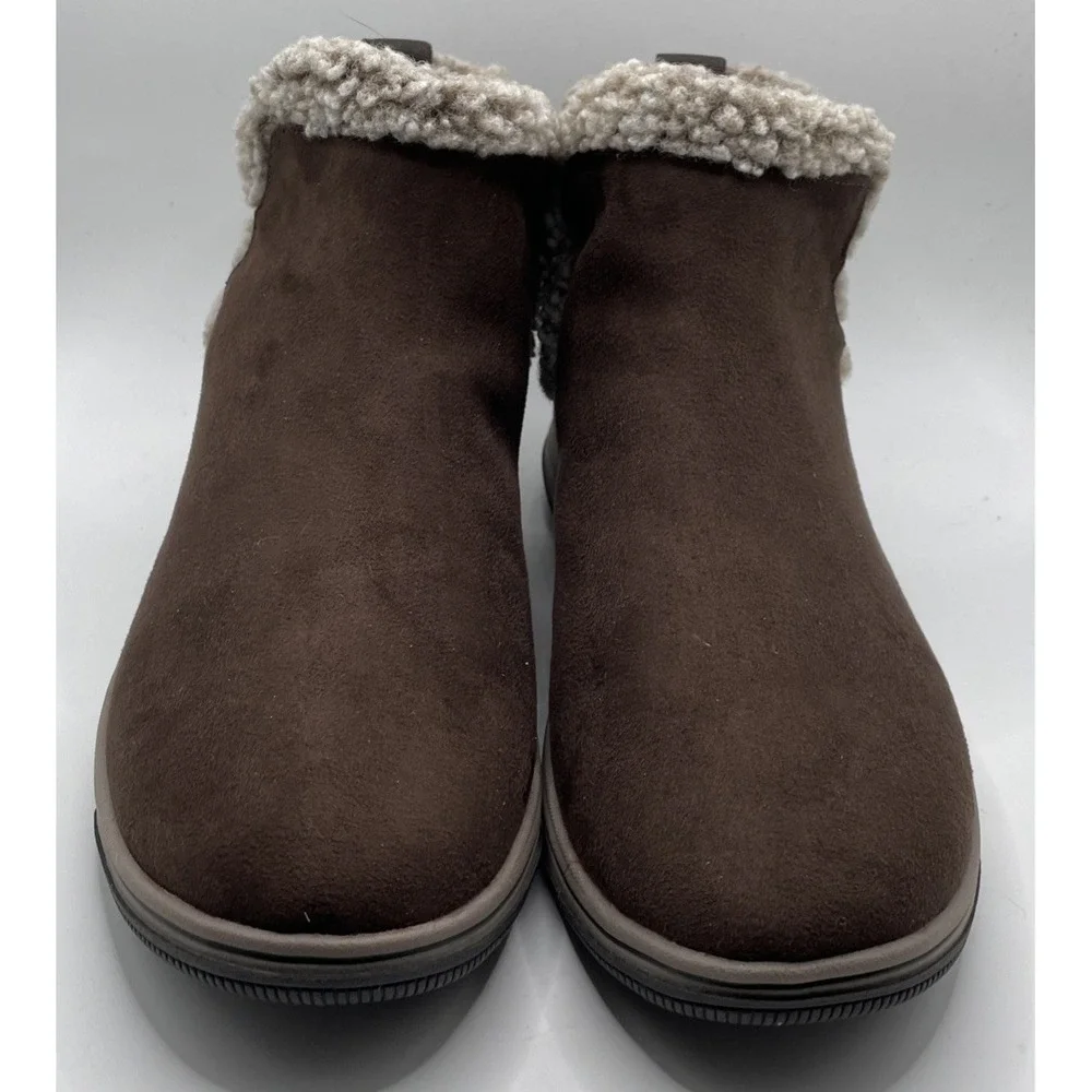 Clarks Cloudsteppers Brown Faux Shearling Ankle Boots Womens 9.5 M 261741324075